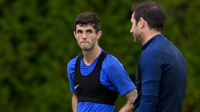 Christian Pulisic and Chelsea manager Frank Lampard